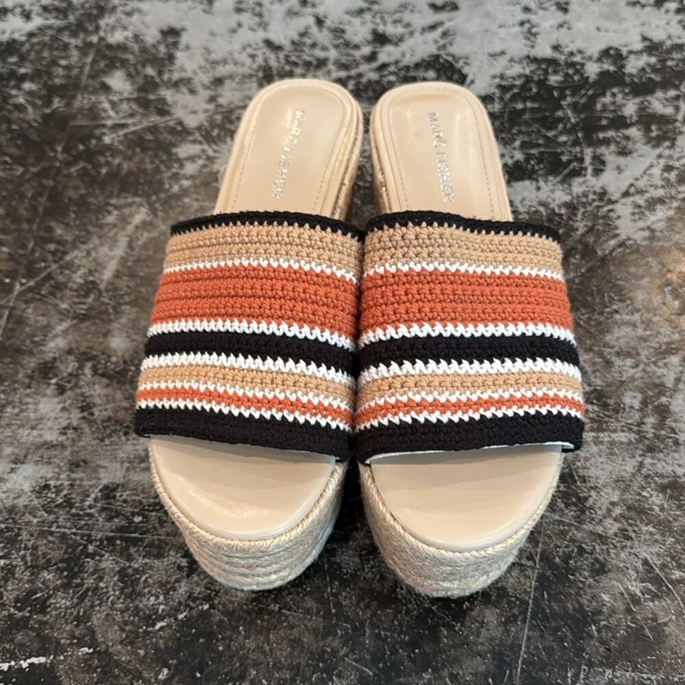 Marc Fisher Multi Color Crochet 3" Platform Wedges Size 7.5